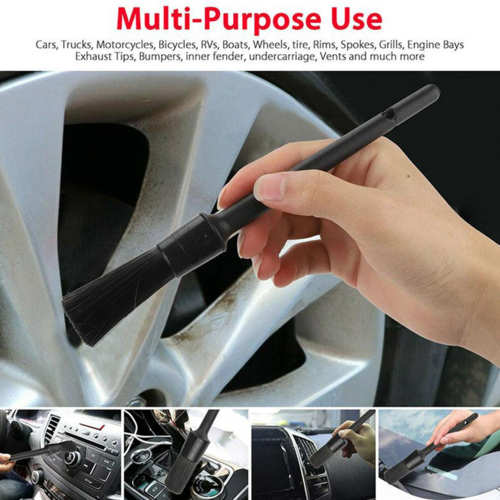 5-Piece Boar's Hair Auto Detailing Brush Set – For Vehicle Interior and Wheels