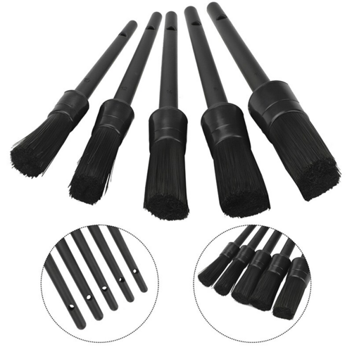 5-Piece Boar's Hair Auto Detailing Brush Set – For Vehicle Interior and Wheels