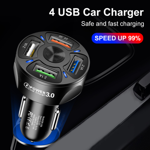 Fast Car Charger 4x USB 7A QC3.0