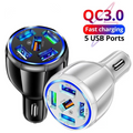 Fast Car Charger 15W 5x USB QC3.0