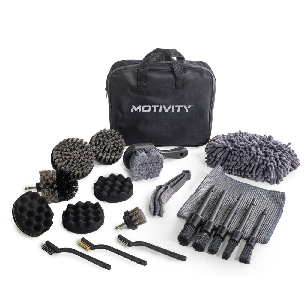 MOTIVITY 21-piece Car Detailing Kit with Drill Attachments