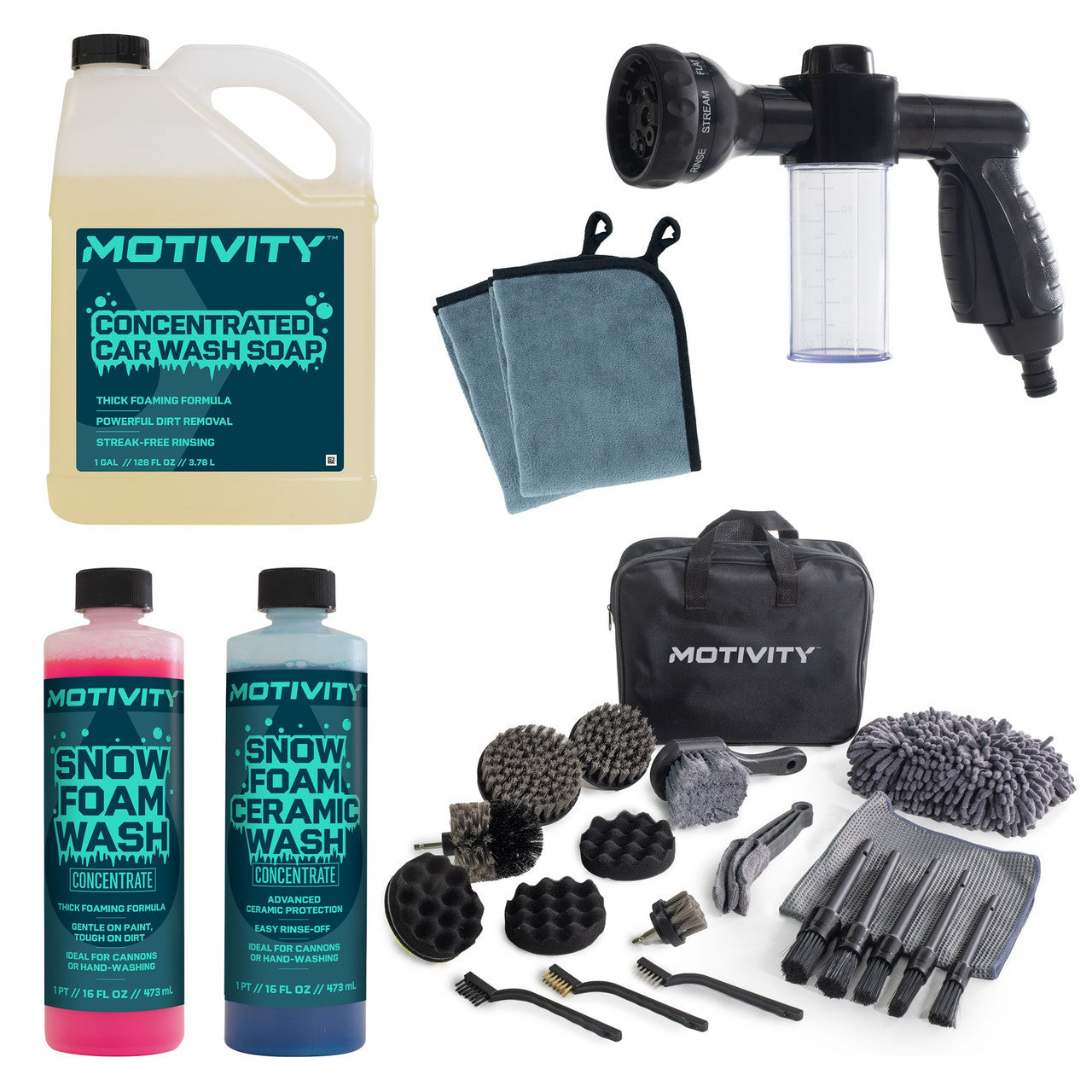 MOTIVITY Komplettes Auto-Reinigungs- und Detaillierungsset – 21 Teile
