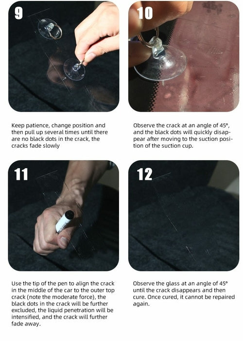 Car glass repair tool kit (set of 5 bottles)