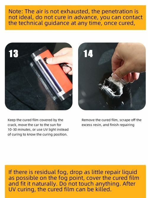 Car glass repair tool kit (set of 5 bottles)
