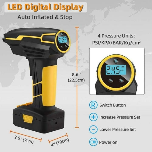 Portable Tire Inflator – Cordless Air Compressor