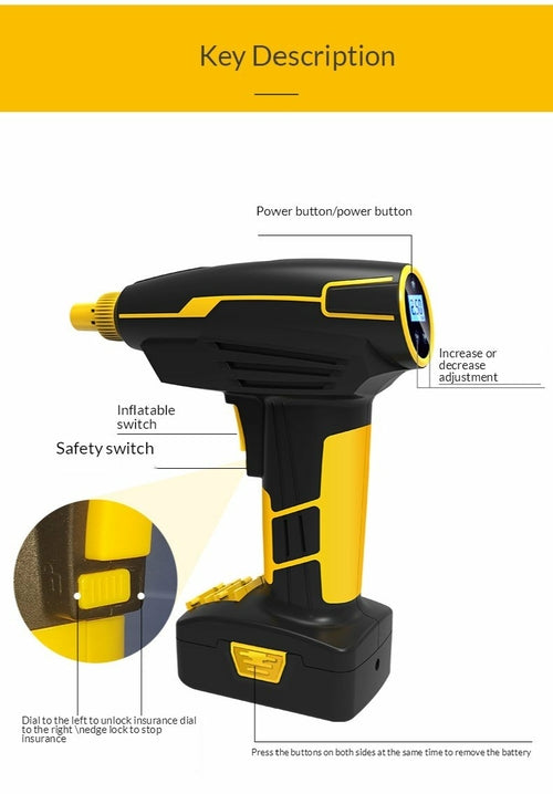 Portable Tire Inflator – Cordless Air Compressor