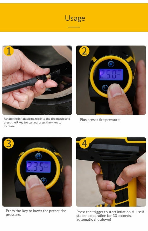 Portable Tire Inflator – Cordless Air Compressor